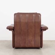 Fauteuil en cuir marron, design suisse, années 1970, fabrication : De Sede
