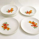 Set of 9 orchies flower plates