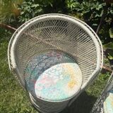 Set of 2 Vintage White Rattan Armchairs – 1970s