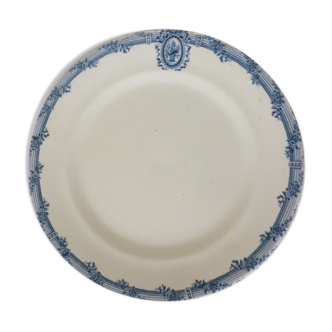 Plat de service rond vintage de la manufacture des Salins en porcelaine