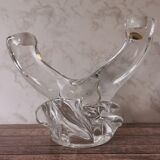 Paire de bougeoirs deux branches cristal