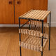 Metal and woven wicker side table – 1970s/80s