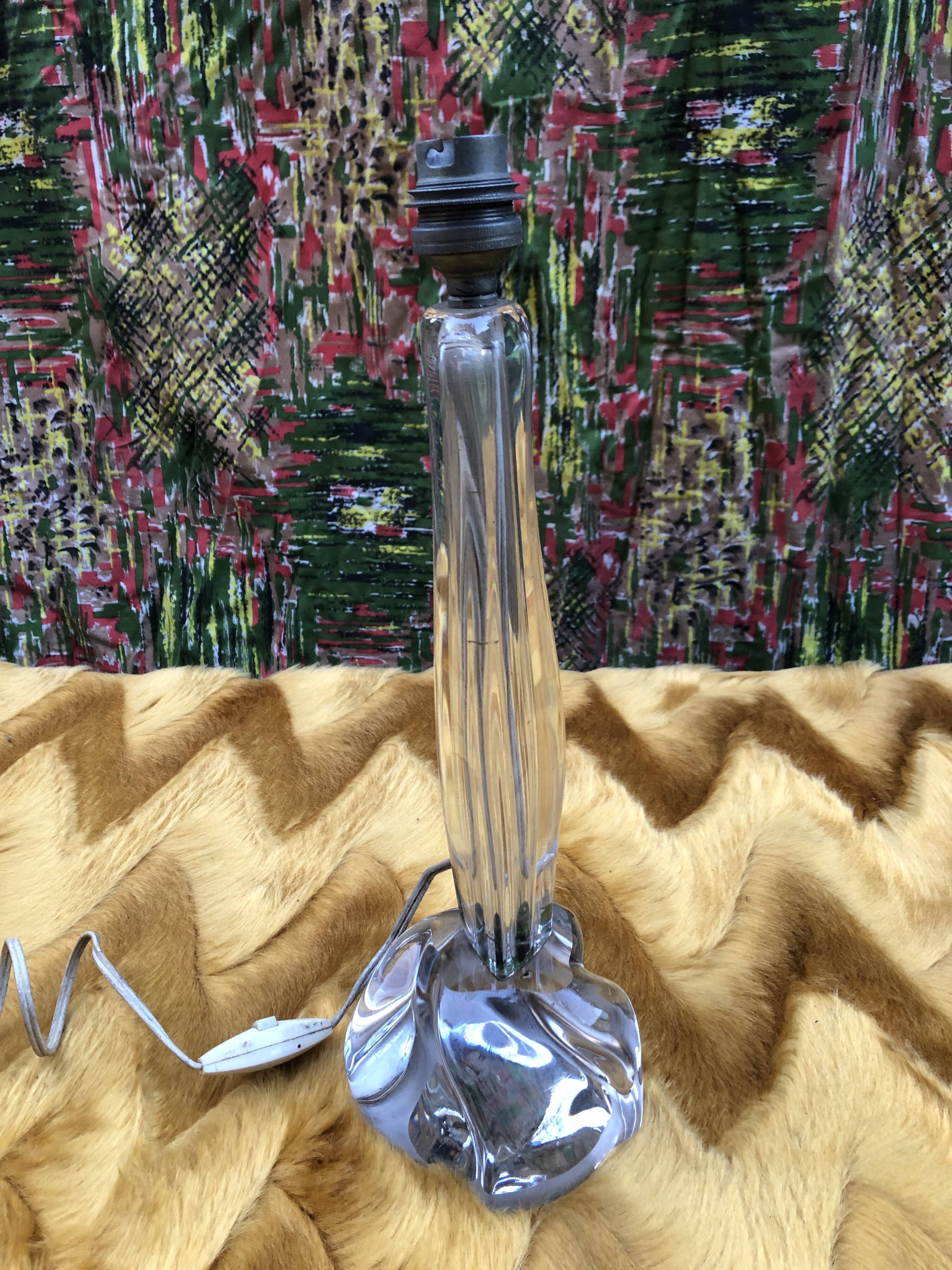 Daum Crystal Lamp Base France 1950s