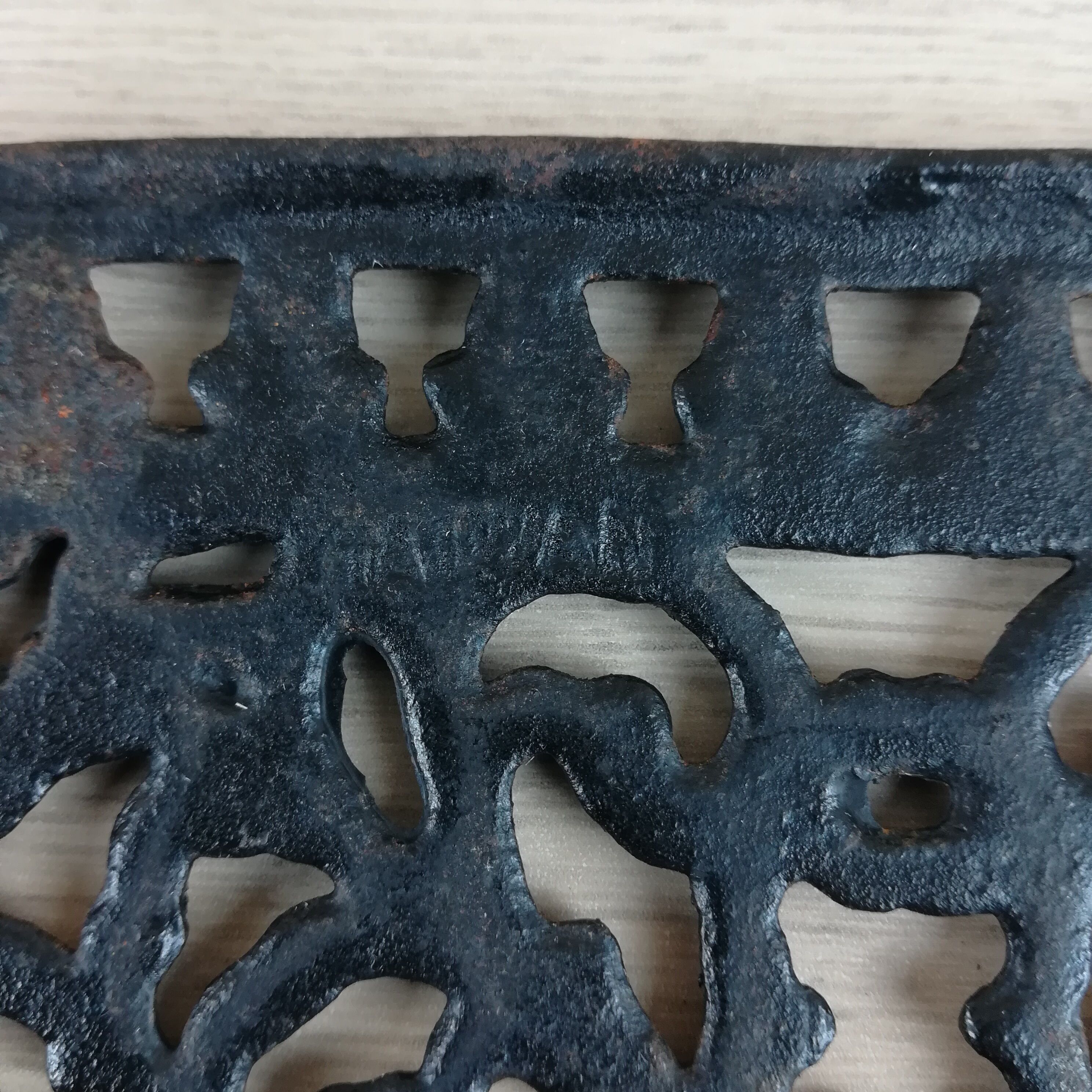 Black cast iron underside