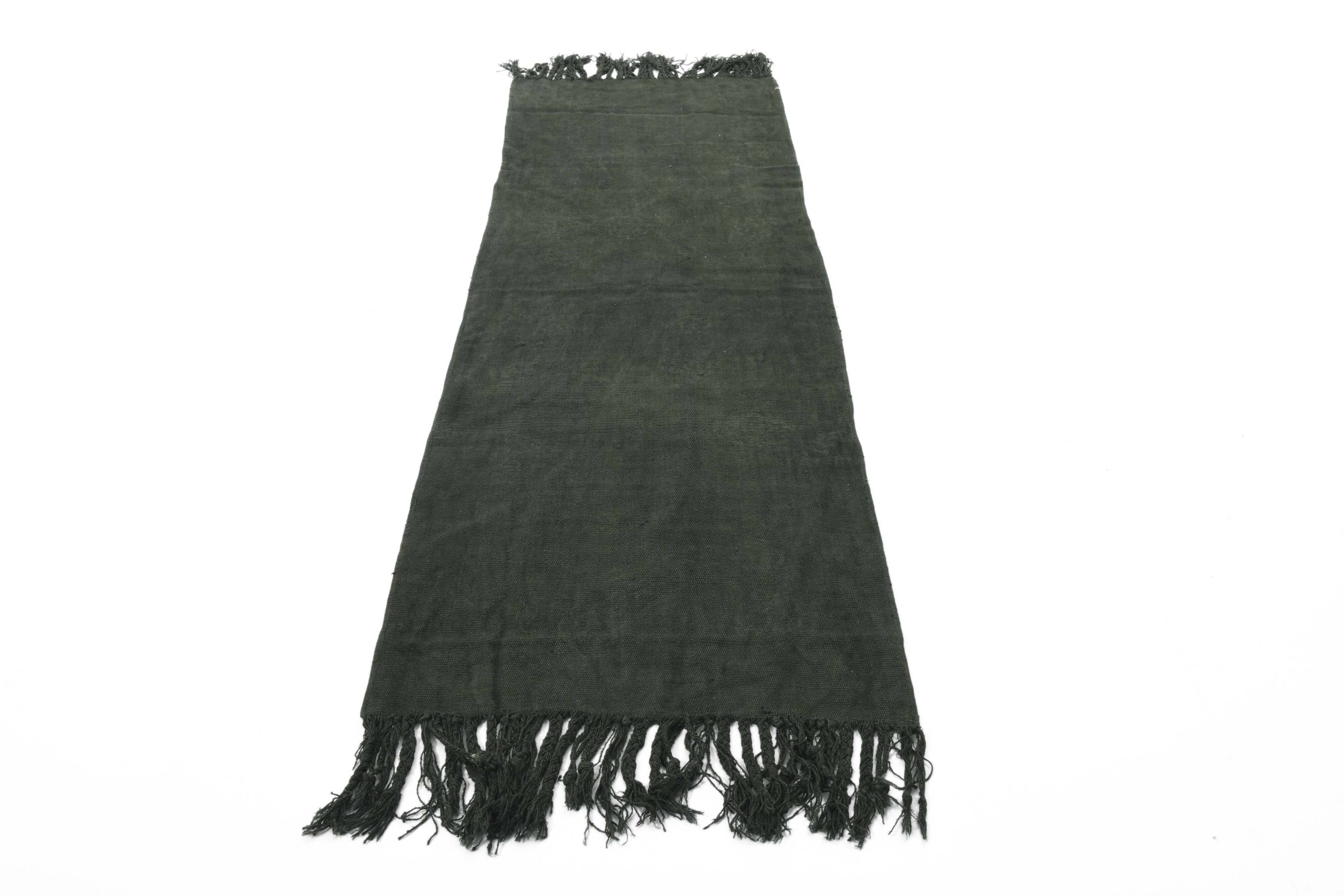 Tapis Kilim moderne vert foncé
