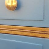 Vintage blue and wood dresser