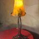 antique wrought iron lamp from 1900 at 40 with a very large glass paste shade 45