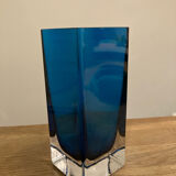 Blue crystal vase