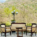 Empire side table in mahogany and mahogany veneer.