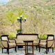 Empire side table in mahogany and mahogany veneer.