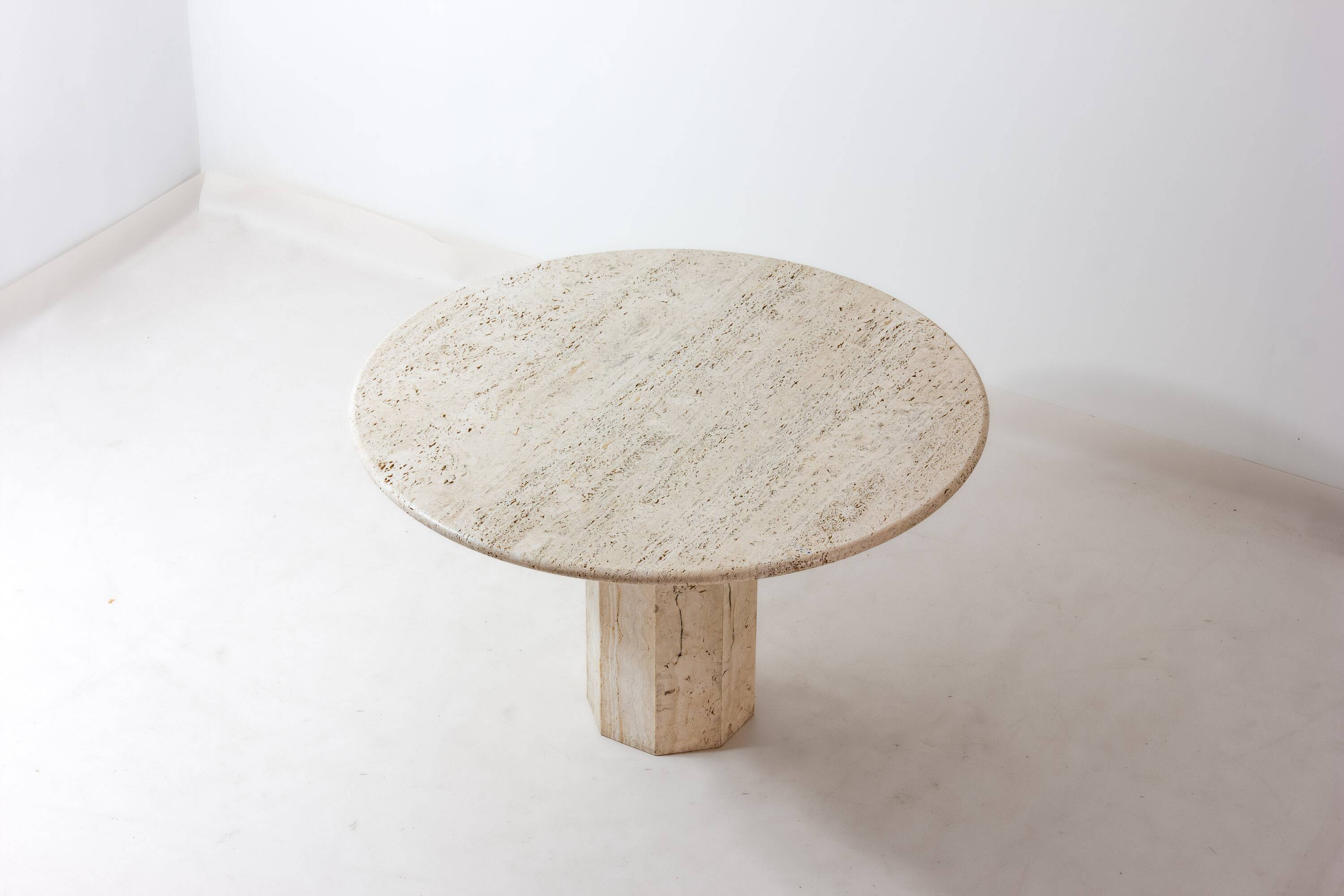 Organic travertine dining table, Italy 1970s