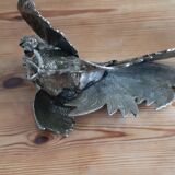 2 silver metal roosters