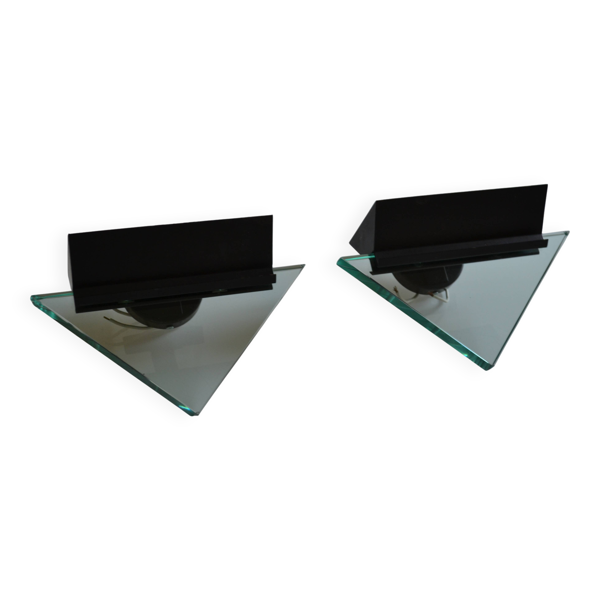 Pair of postmodernist wall sconces, 1980