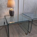 Pair of glass bedside tables or sofa tips