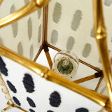 Pair of brass lantern lamps and fabrics from Maison Baguès 1960