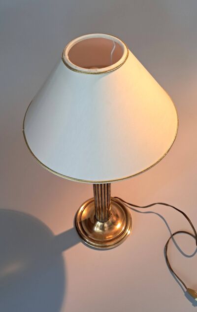 Lampe néoclassique en laiton doré 1940/1950