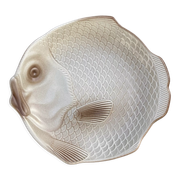 6 flat plates fish in beige ceramic Salins les bains