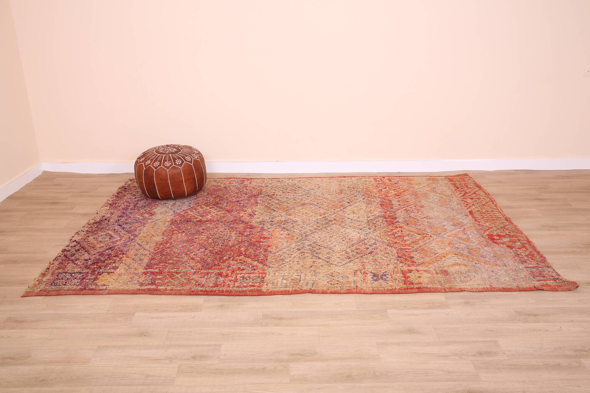 Vintage Moroccan Wool Rug 184 x 285 cm, Handmade Berber Rug, Old Rug Boho