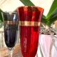 Series of 8 champagne flutes in Murano blown glass