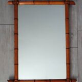 Large vintage bamboo mirror from the 20s