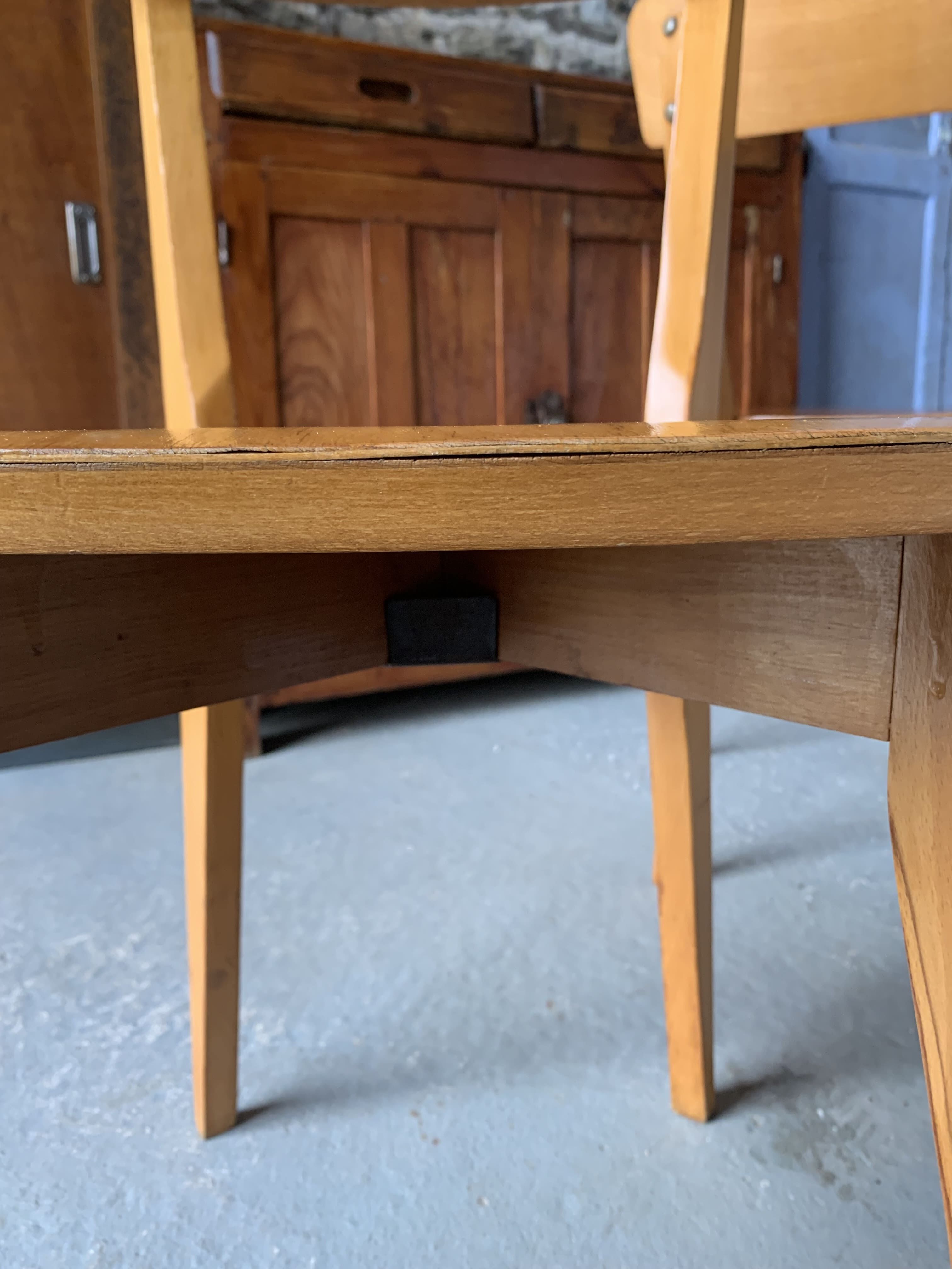 Pair of vintage 70's chairs with compass feet
