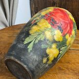 Terracotta vase with floral decoration