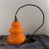 Orange opaline pendant light