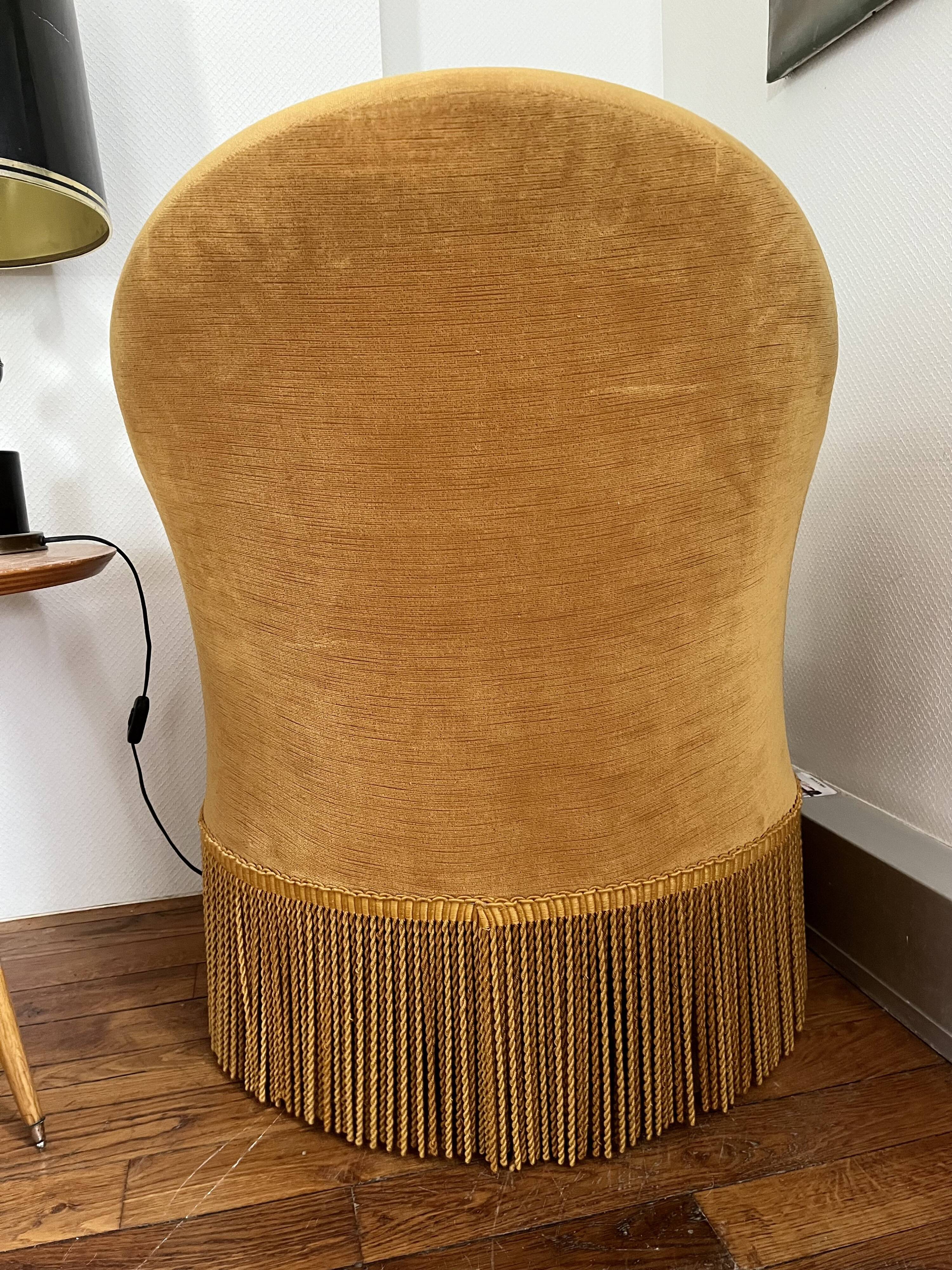 Vintage velvet Toad armchair