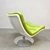 Vintage Dutch design swivel chair Artifort F978 'Green spirit'