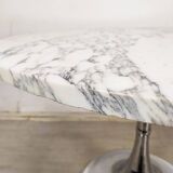 Marble chrome tulip table