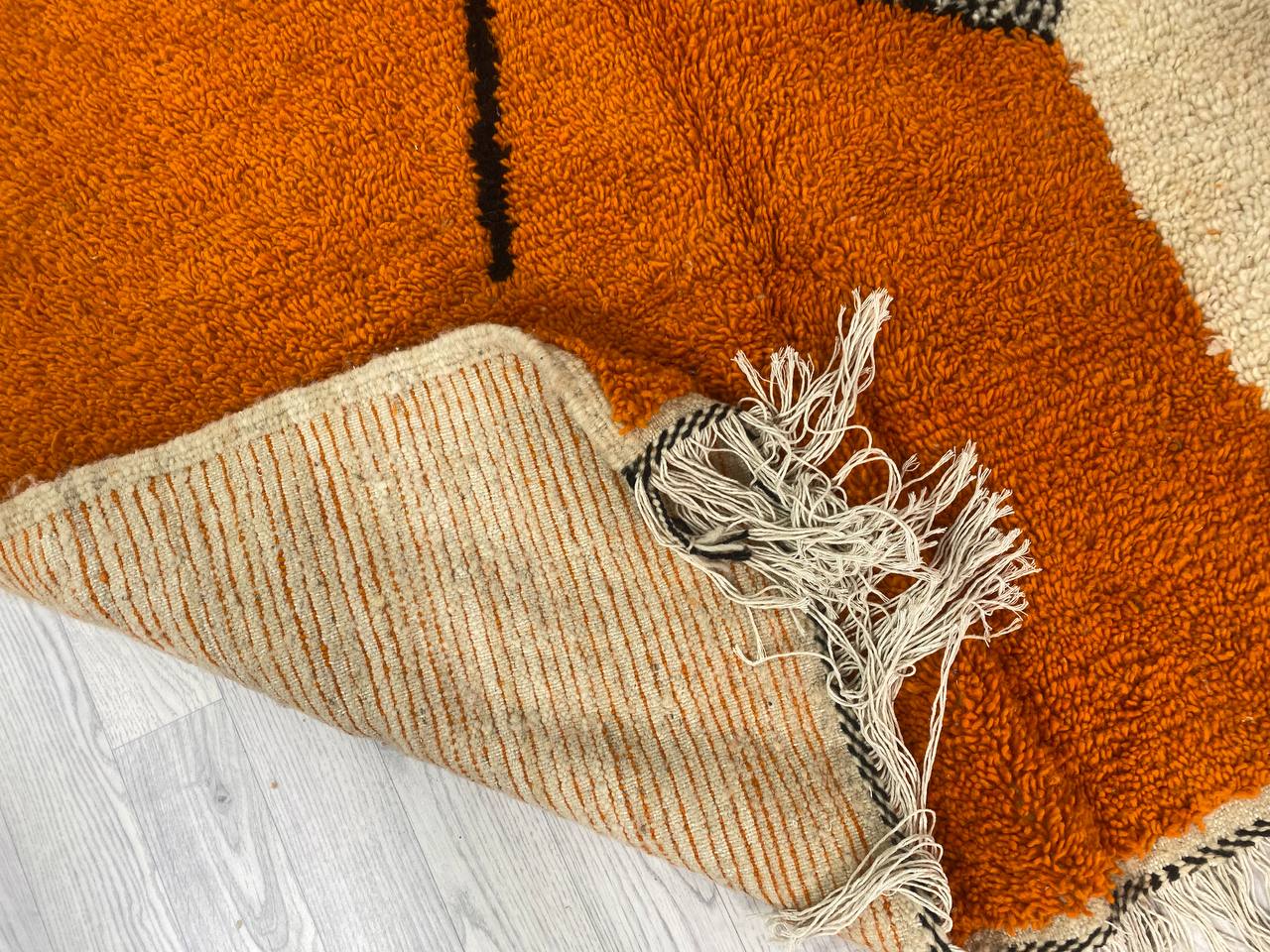 Handmade Moroccan Berber carpet 252 x 152 CM