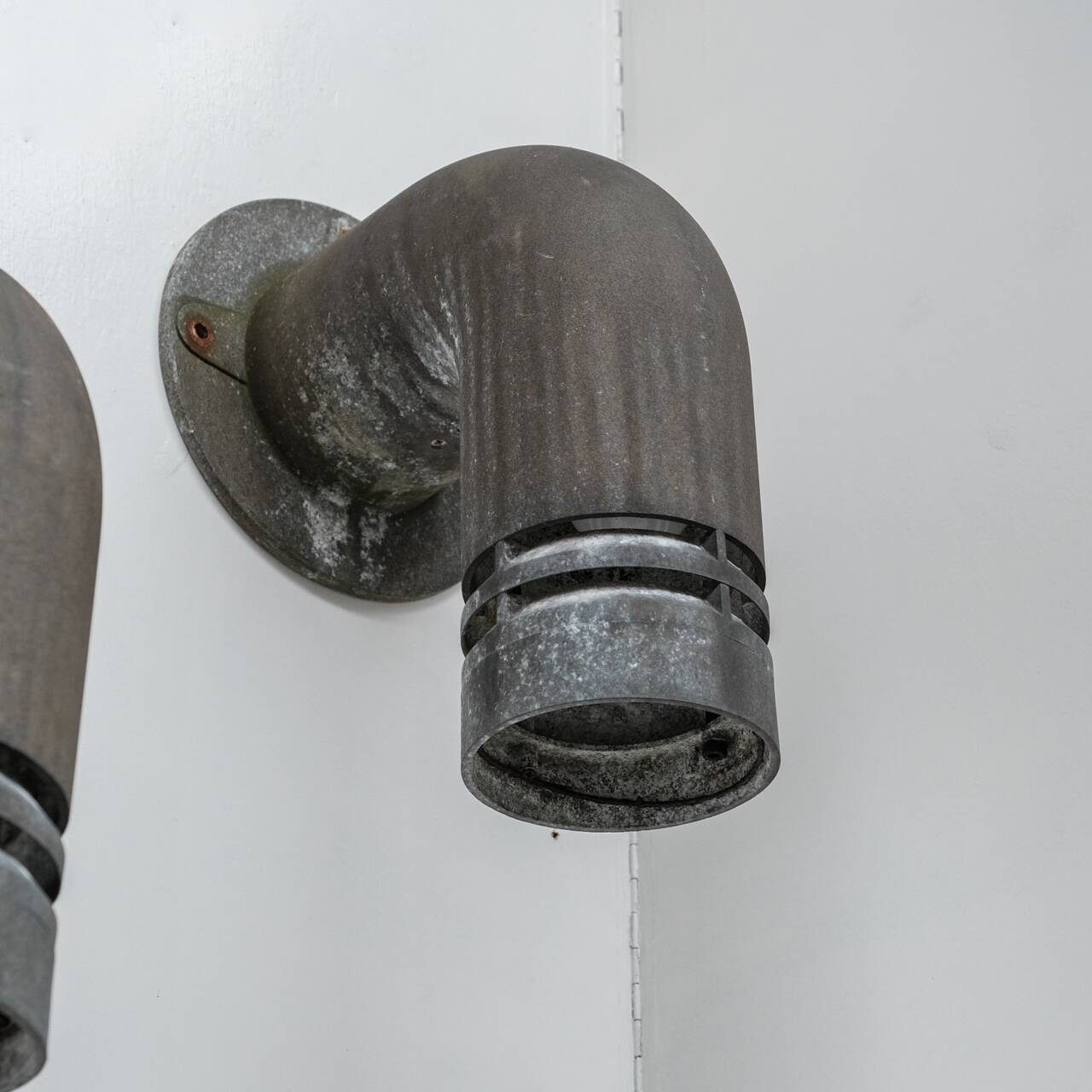 Ole Pless Jørgensen 'Pipeline' Pair of Galvanized Metal Wall Lights