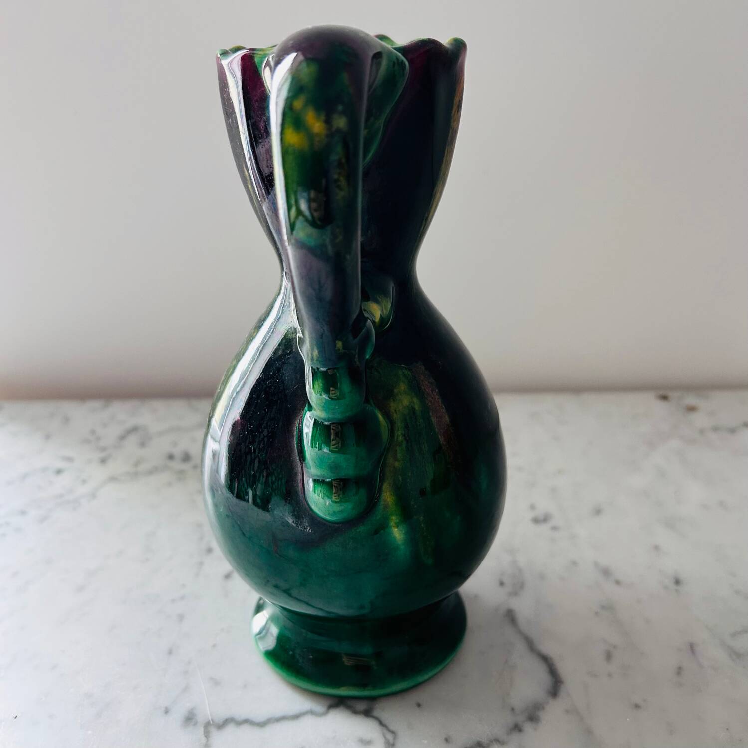 Flamed glaze pitcher