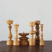 Bougeoirs scandinaves en bois, lot de 6