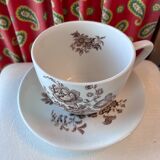 Tasse et sous-tasse fleurs marron Vaisselle anglaise