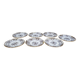 Set of 6 plates plus 1 in English porcelain, early 20th century