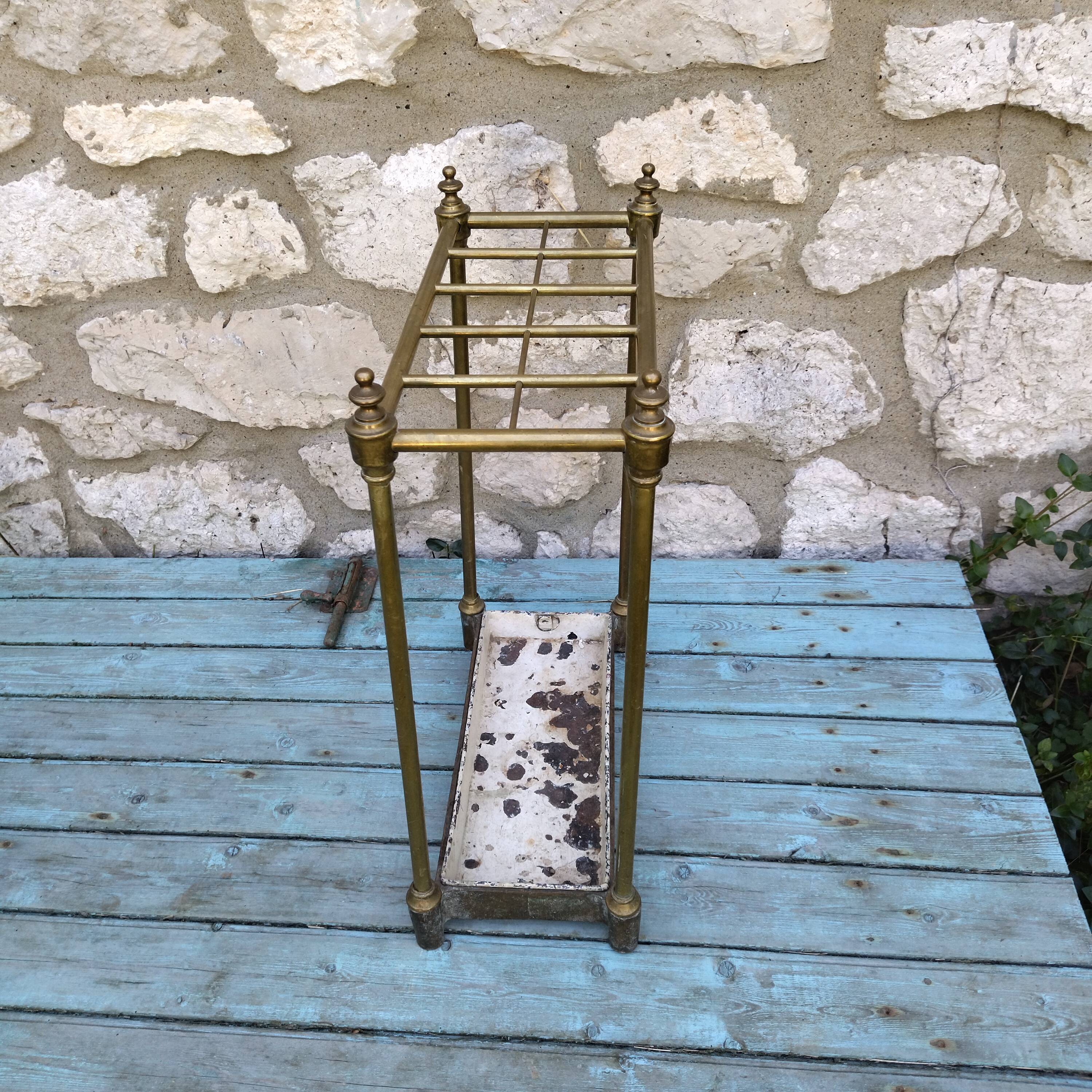 Porte parapluie canne laiton