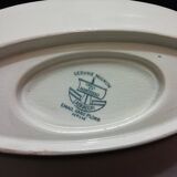 Creil and montereau sauce dish on porcelain sleeper signed, 19th century