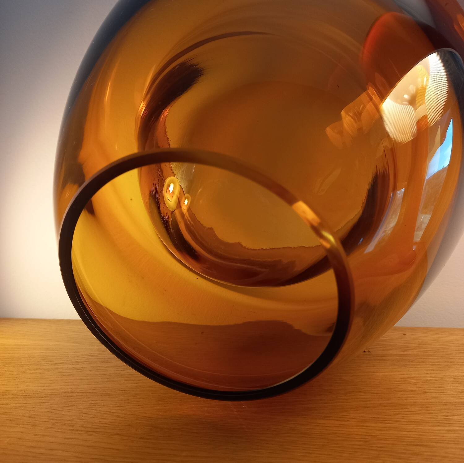 Amber glass cup from the early 2000s