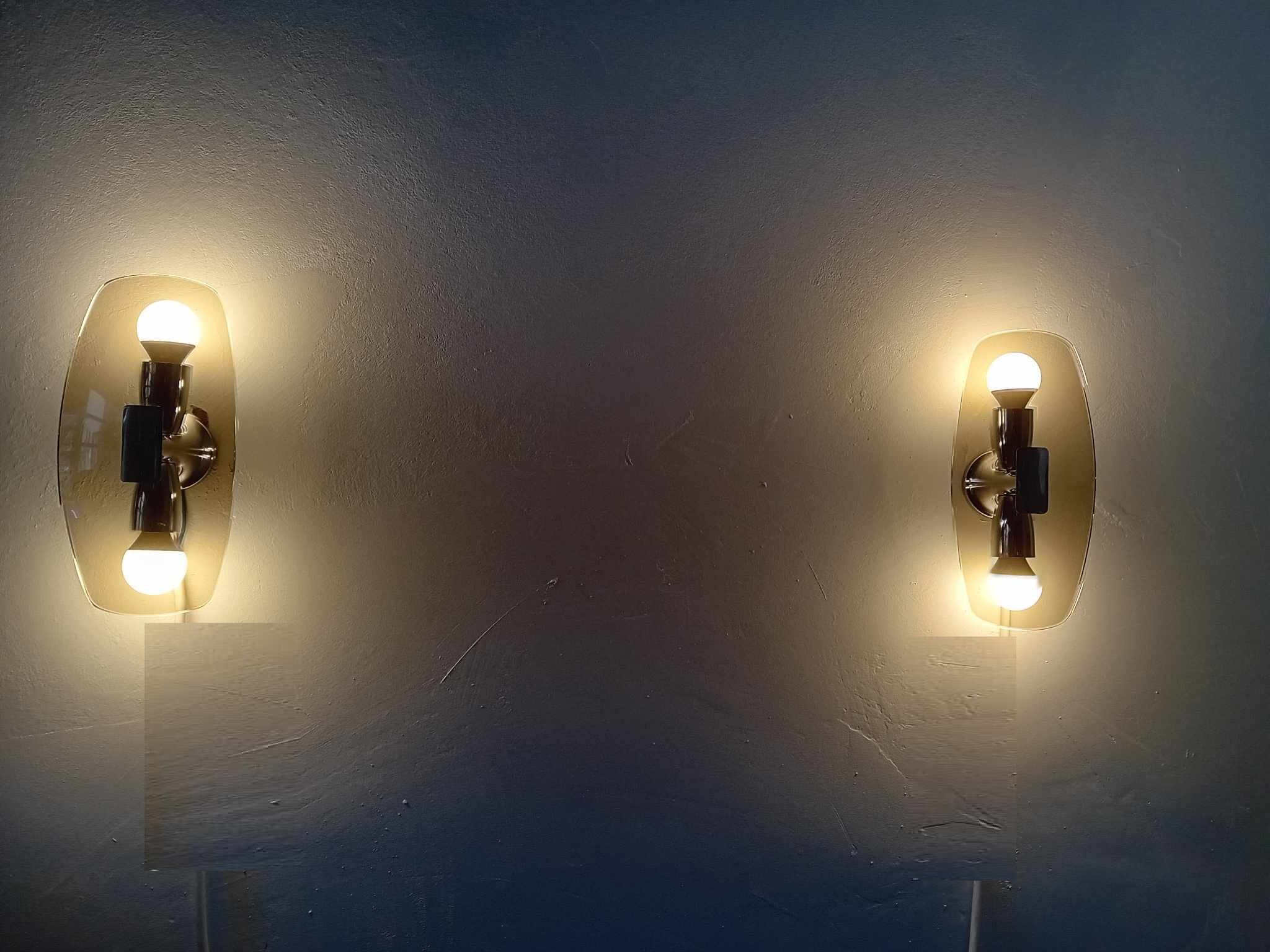Pair of wall lamps murano 70s