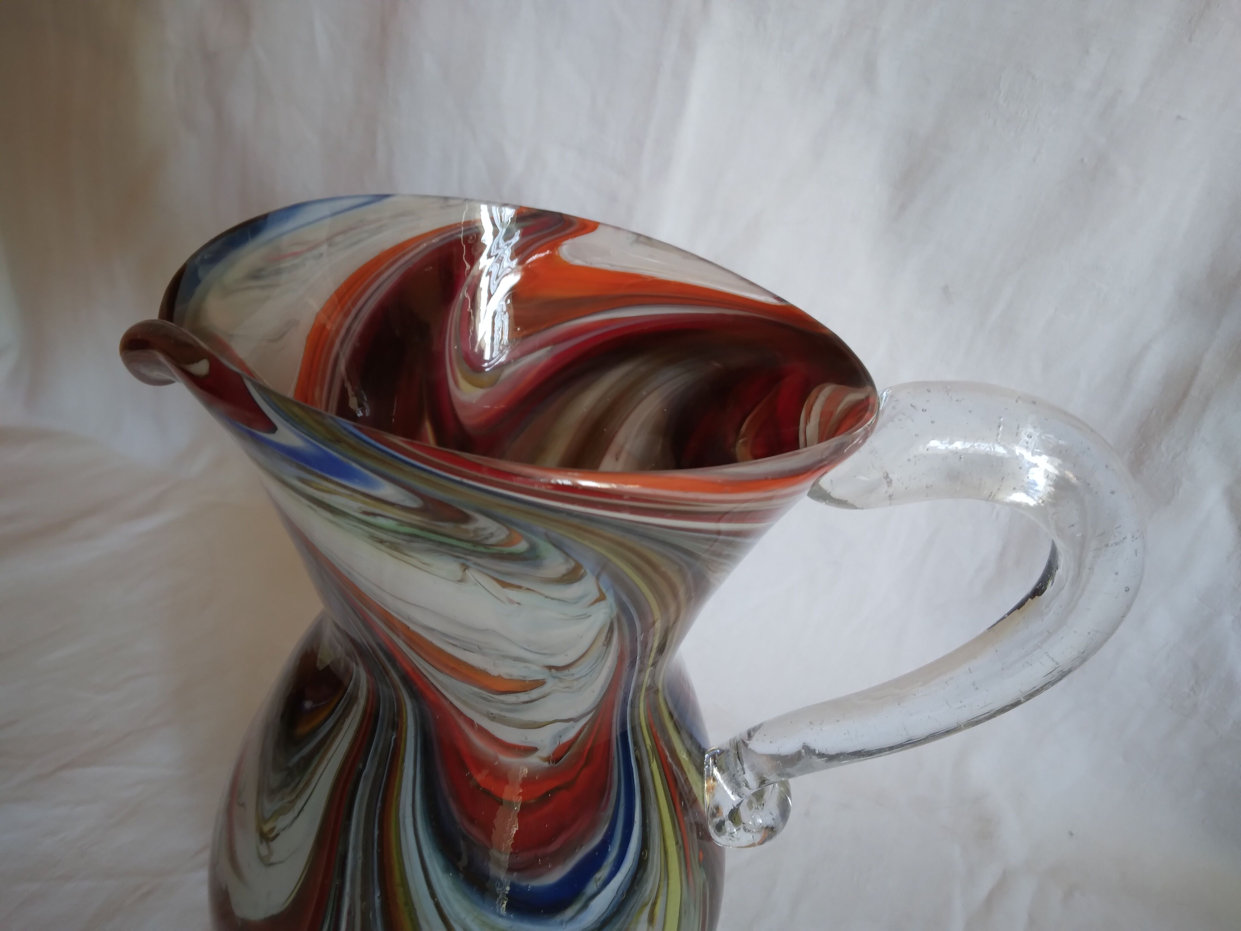 Vintage glass pitcher water decanter