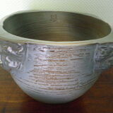 Glassed terracotta flower pot