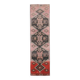 Vintage Turkish hand-knotted wool cotton pink runner 82x312