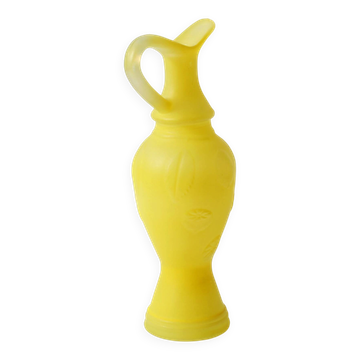 Mid-century Glass Lemon Patterned Yellow Jug / Limoncello Carafe / Italy