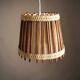 Rustic 1960s wood and burlap hanging lam