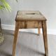 Old wooden workshop stool