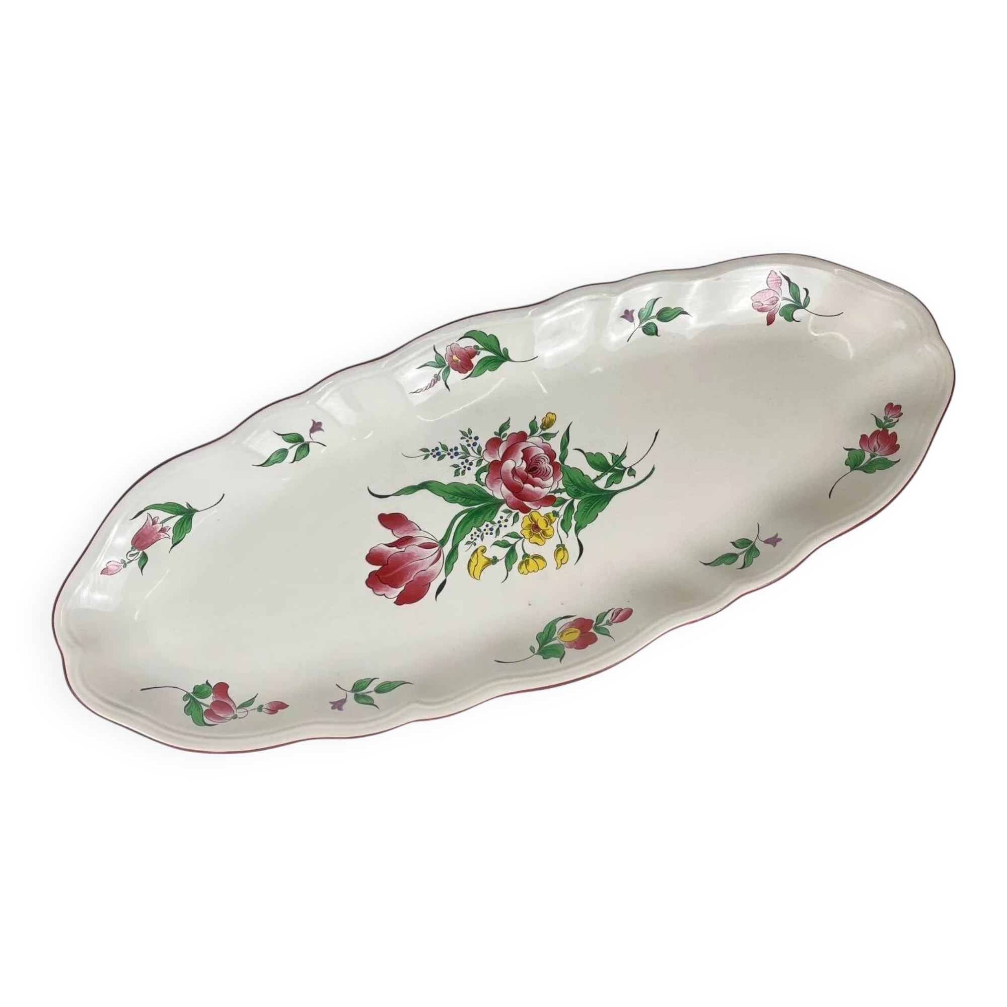 Large fish platter model Réverbère by KG Lunéville