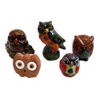 Figurines Sculptures Tawny Owls Collector HandMade Ceramic