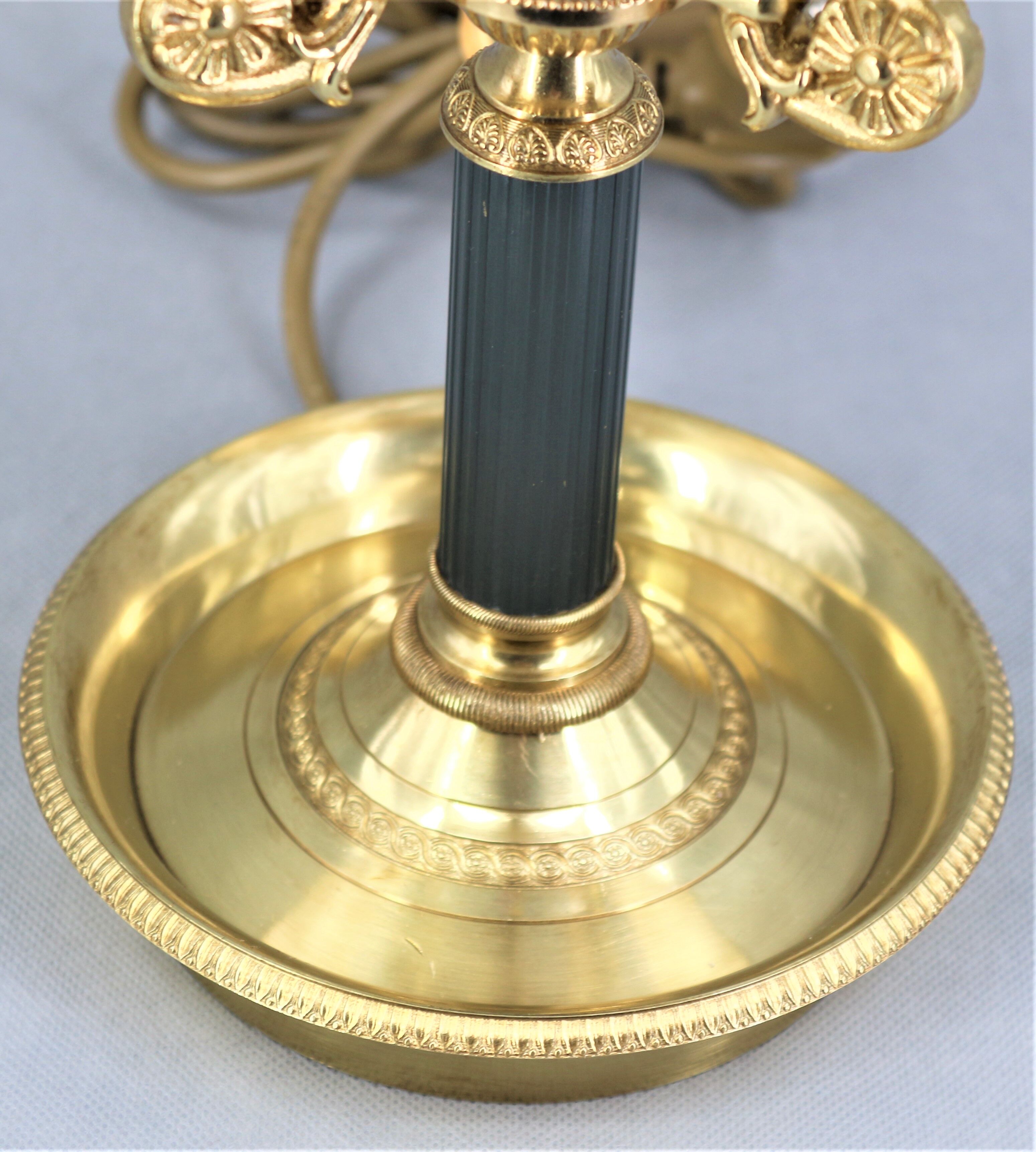 Solid bronze hot water bottle lamp empire style "Lucien Gau"
