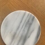 4 vintage white and grey marble coasters